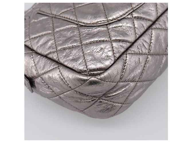 Borsa a tracolla CHANEL Matelasse COCO Mark Chain in pelle Argento CC Auth yk20943V - vista 13