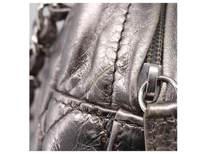 Borsa a tracolla CHANEL Matelasse COCO Mark Chain in pelle Argento CC Auth yk20943V - vista 15