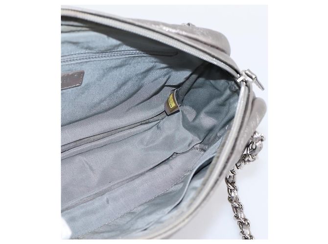 Borsa a tracolla CHANEL Matelasse COCO Mark Chain in pelle Argento CC Auth yk20943V - vista 18