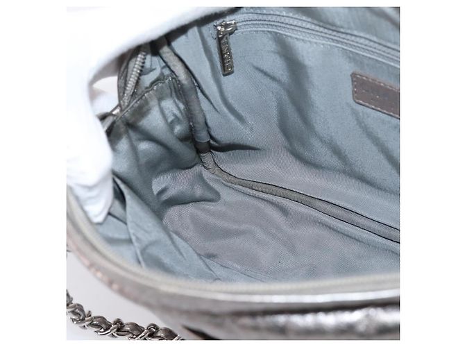 Borsa a tracolla CHANEL Matelasse COCO Mark Chain in pelle Argento CC Auth yk20943V - vista 19