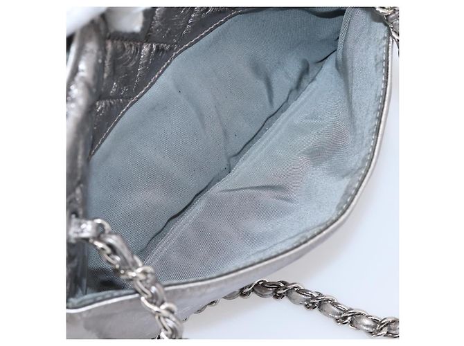 Borsa a tracolla CHANEL Matelasse COCO Mark Chain in pelle Argento CC Auth yk20943V - vista 23
