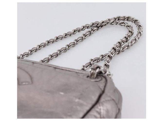 Borsa a tracolla CHANEL Matelasse COCO Mark Chain in pelle Argento CC Auth yk20943V - vista 8