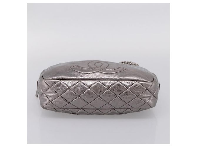 Borsa a tracolla CHANEL Matelasse COCO Mark Chain in pelle Argento CC Auth yk20943V - vista 9