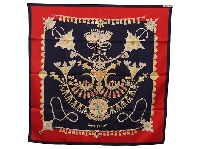 Hermès HERMES Carre 90 Scarf Silk Navy Auth 198381M Azul marino - vista 13