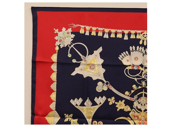 Hermès HERMES Carre 90 Scarf Silk Navy Auth 198381M Azul marino - vista 14