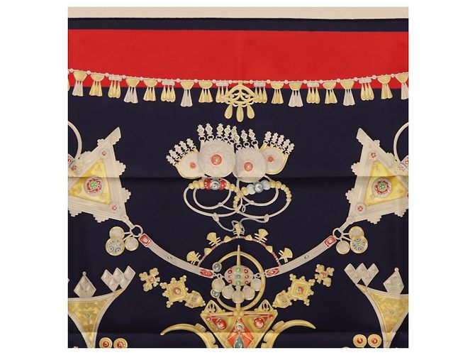 Hermès HERMES Carre 90 Scarf Silk Navy Auth 198381M Azul marino - vista 15