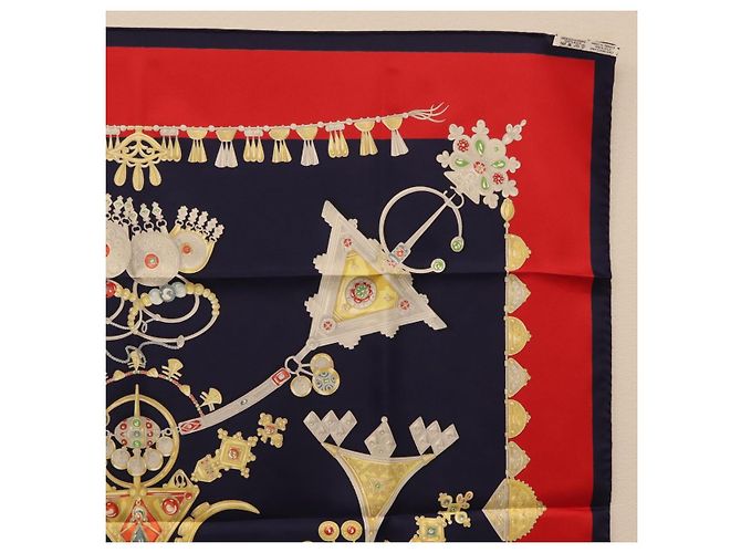 Hermès HERMES Carre 90 Scarf Silk Navy Auth 198381M Azul marino - vista 16