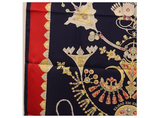 Hermès HERMES Carre 90 Scarf Silk Navy Auth 198381M Azul marino - vista 17
