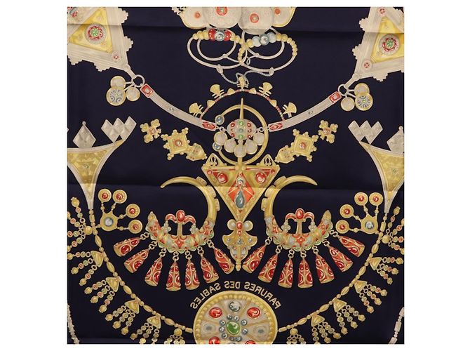 Hermès HERMES Carre 90 Scarf Silk Navy Auth 198381M Azul marino - vista 18