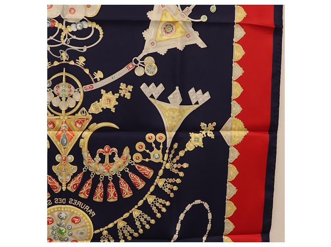 Hermès HERMES Carre 90 Scarf Silk Navy Auth 198381M Azul marino - vista 19
