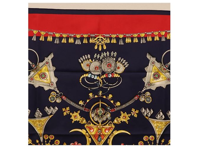 Hermès HERMES Carre 90 Scarf Silk Navy Auth 198381M Azul marino - vista 3