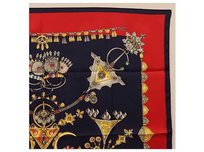 Hermès HERMES Carre 90 Scarf Silk Navy Auth 198381M Azul marino - vista 4