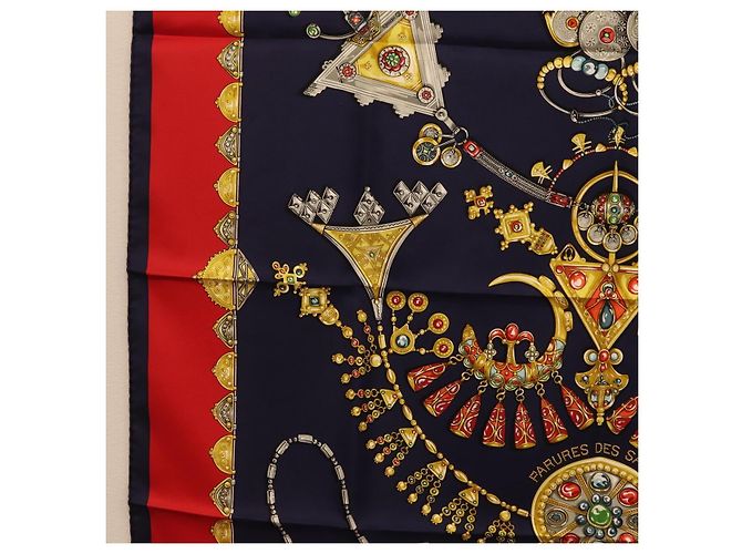 Hermès HERMES Carre 90 Scarf Silk Navy Auth 198381M Azul marino - vista 5