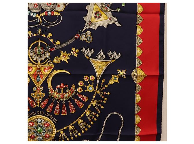 Hermès HERMES Carre 90 Scarf Silk Navy Auth 198381M Azul marino - vista 7