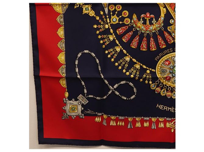 Hermès HERMES Carre 90 Scarf Silk Navy Auth 198381M Azul marino - vista 8
