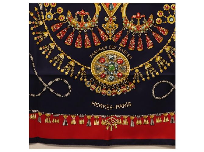 Hermès HERMES Carre 90 Scarf Silk Navy Auth 198381M Azul marino - vista 9