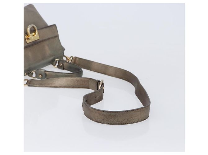 Borsa Salvatore Ferragamo Gancini in pelle 2way Gold Auth bs37237 D'oro - vista 11