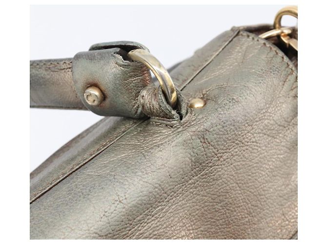Borsa Salvatore Ferragamo Gancini in pelle 2way Gold Auth bs37237 D'oro - vista 20