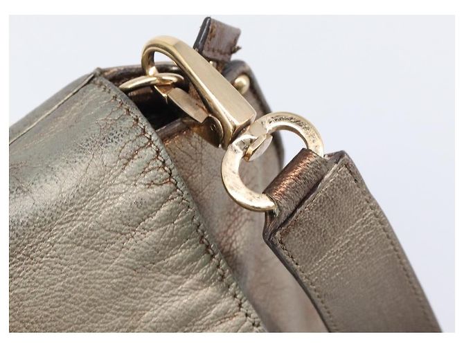 Borsa Salvatore Ferragamo Gancini in pelle 2way Gold Auth bs37237 D'oro - vista 22