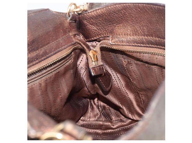 Borsa Salvatore Ferragamo Gancini in pelle 2way Gold Auth bs37237 D'oro - vista 28