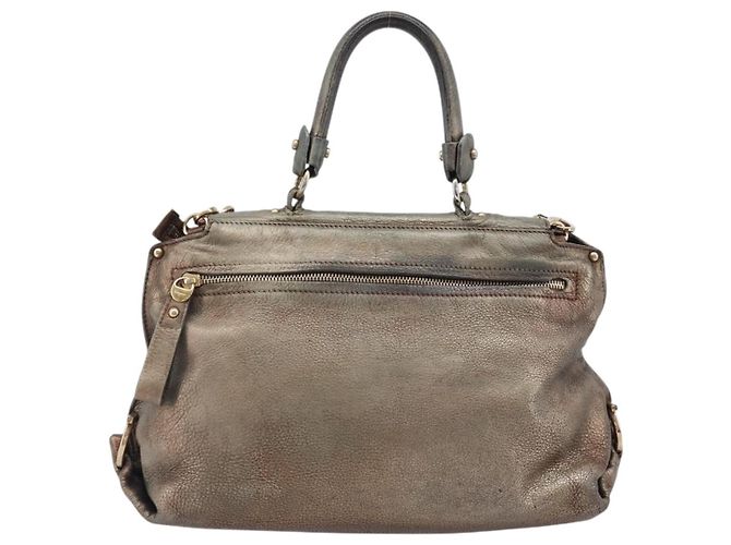 Borsa Salvatore Ferragamo Gancini in pelle 2way Gold Auth bs37237 D'oro - vista 3