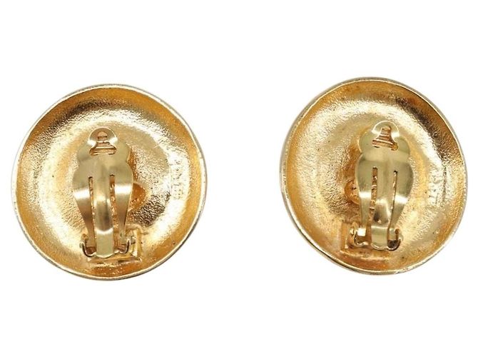 Orecchini CHANEL metallo Gold Tone CC Auth bs37295 - vista 3