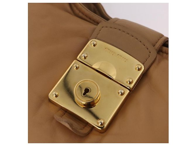 Borsa a tracolla Miu Miu in pelle beige e oro autentica 206041V D'oro - vista 19