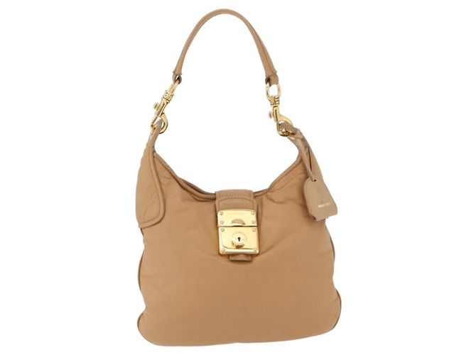 Borsa a tracolla Miu Miu in pelle beige e oro autentica 206041V D'oro - vista 2