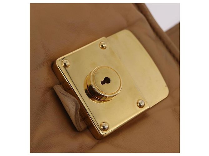 Borsa a tracolla Miu Miu in pelle beige e oro autentica 206041V D'oro - vista 21
