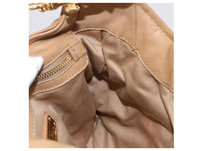 Borsa a tracolla Miu Miu in pelle beige e oro autentica 206041V D'oro - vista 24