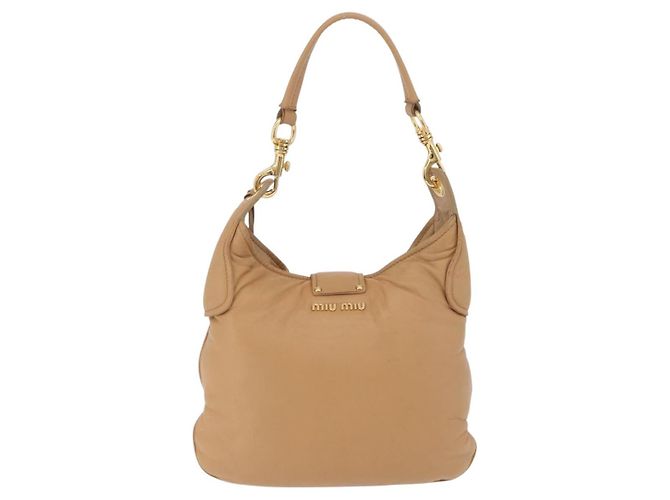 Borsa a tracolla Miu Miu in pelle beige e oro autentica 206041V D'oro - vista 3