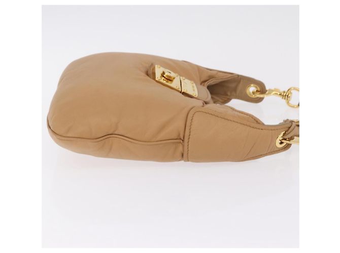 Borsa a tracolla Miu Miu in pelle beige e oro autentica 206041V D'oro - vista 4