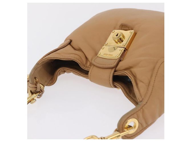 Borsa a tracolla Miu Miu in pelle beige e oro autentica 206041V D'oro - vista 7