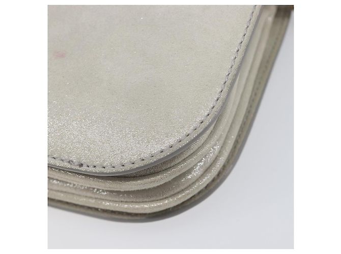 Borsa a tracolla con catena Jimmy Choo Pelle Silver Gold Auth 206104A Argento D'oro - vista 13