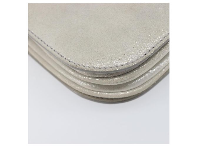 Borsa a tracolla con catena Jimmy Choo Pelle Silver Gold Auth 206104A Argento D'oro - vista 14