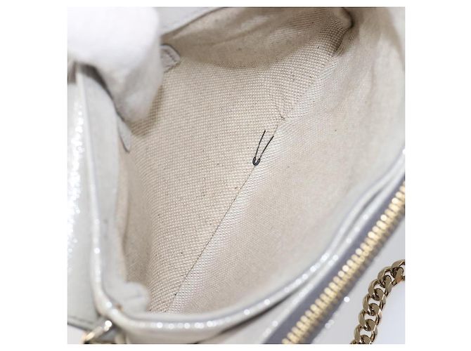 Borsa a tracolla con catena Jimmy Choo Pelle Silver Gold Auth 206104A Argento D'oro - vista 18