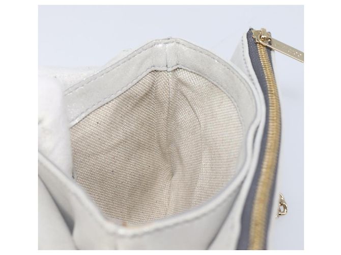 Borsa a tracolla con catena Jimmy Choo Pelle Silver Gold Auth 206104A Argento D'oro - vista 19