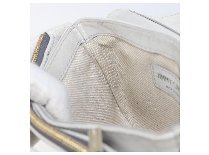 Borsa a tracolla con catena Jimmy Choo Pelle Silver Gold Auth 206104A Argento D'oro - vista 20