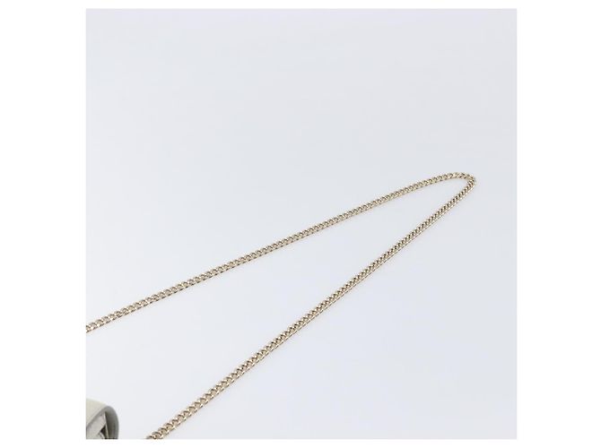 Borsa a tracolla con catena Jimmy Choo Pelle Silver Gold Auth 206104A Argento D'oro - vista 8