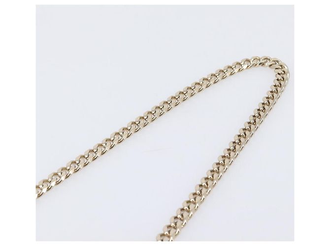 Borsa a tracolla con catena Jimmy Choo Pelle Silver Gold Auth 206104A Argento D'oro - vista 9