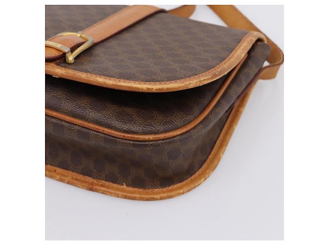 Céline Bolso de hombro CELINE Macadam Canvas PVC Leather Brown Gold Auth ep15969 Castaño Dorado - vista 10