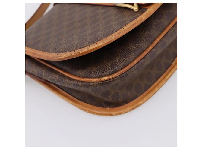 Céline Bolso de hombro CELINE Macadam Canvas PVC Leather Brown Gold Auth ep15969 Castaño Dorado - vista 11