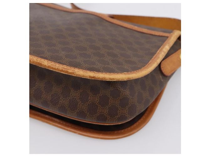 Céline Bolso de hombro CELINE Macadam Canvas PVC Leather Brown Gold Auth ep15969 Castaño Dorado - vista 12
