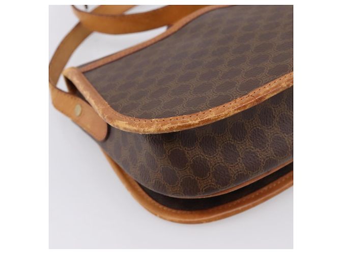 Céline Bolso de hombro CELINE Macadam Canvas PVC Leather Brown Gold Auth ep15969 Castaño Dorado - vista 13