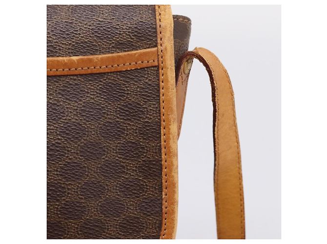 Céline Bolso de hombro CELINE Macadam Canvas PVC Leather Brown Gold Auth ep15969 Castaño Dorado - vista 16