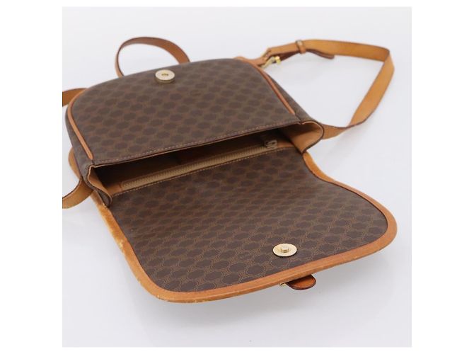 Céline Bolso de hombro CELINE Macadam Canvas PVC Leather Brown Gold Auth ep15969 Castaño Dorado - vista 17