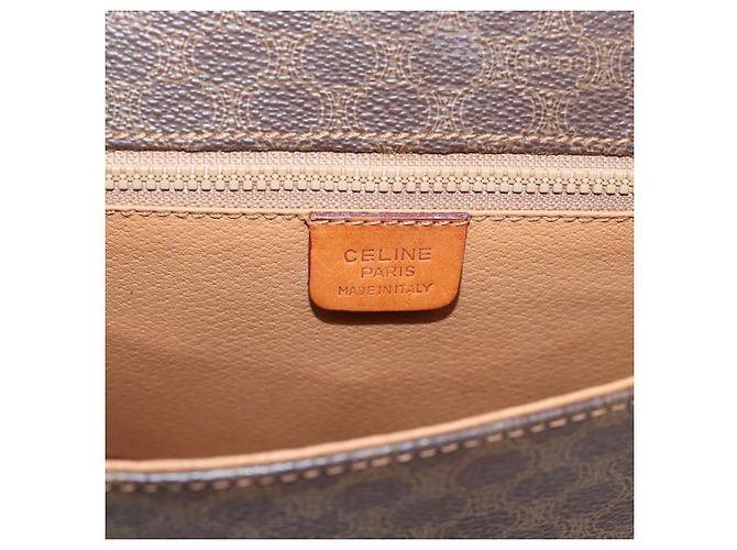 Céline Bolso de hombro CELINE Macadam Canvas PVC Leather Brown Gold Auth ep15969 Castaño Dorado - vista 18
