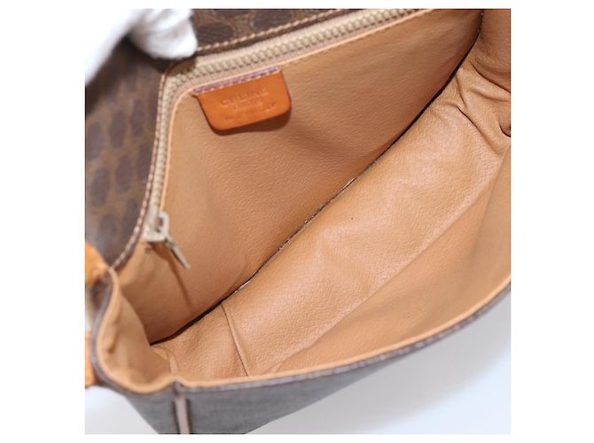 Céline Bolso de hombro CELINE Macadam Canvas PVC Leather Brown Gold Auth ep15969 Castaño Dorado - vista 19