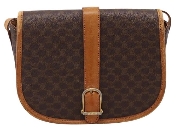 Céline Bolso de hombro CELINE Macadam Canvas PVC Leather Brown Gold Auth ep15969 Castaño Dorado - vista 2