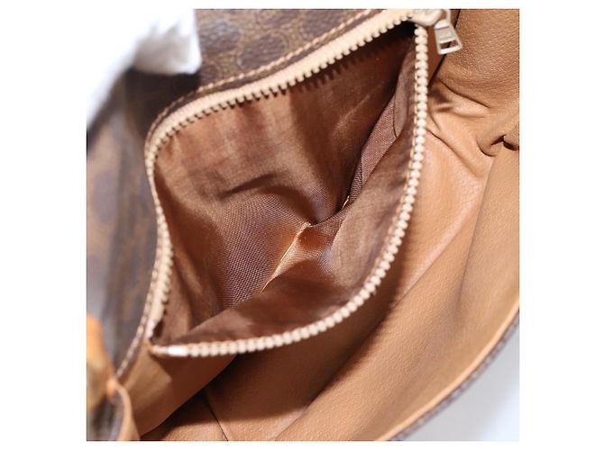 Céline Bolso de hombro CELINE Macadam Canvas PVC Leather Brown Gold Auth ep15969 Castaño Dorado - vista 23